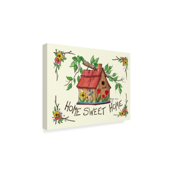 Barbara Mock 'Home Sweet Home Birdhouse' Canvas Art,14x19